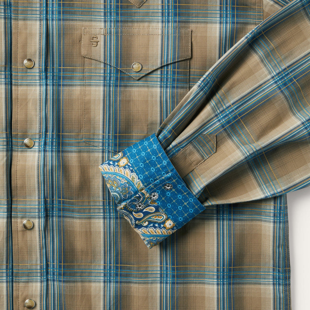 Khaki Ombre Plaid Shirt Brown | Stetson