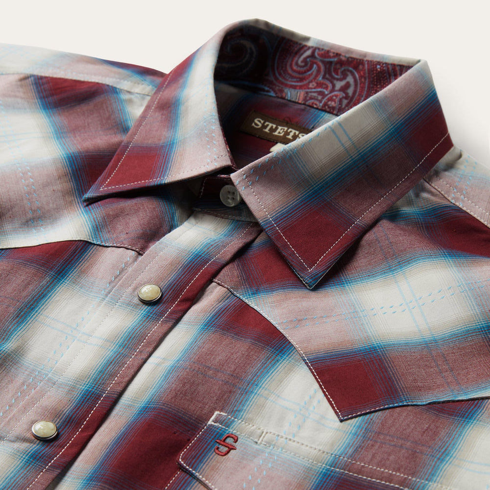 Wine Plaid Shirt Wine | Stetson