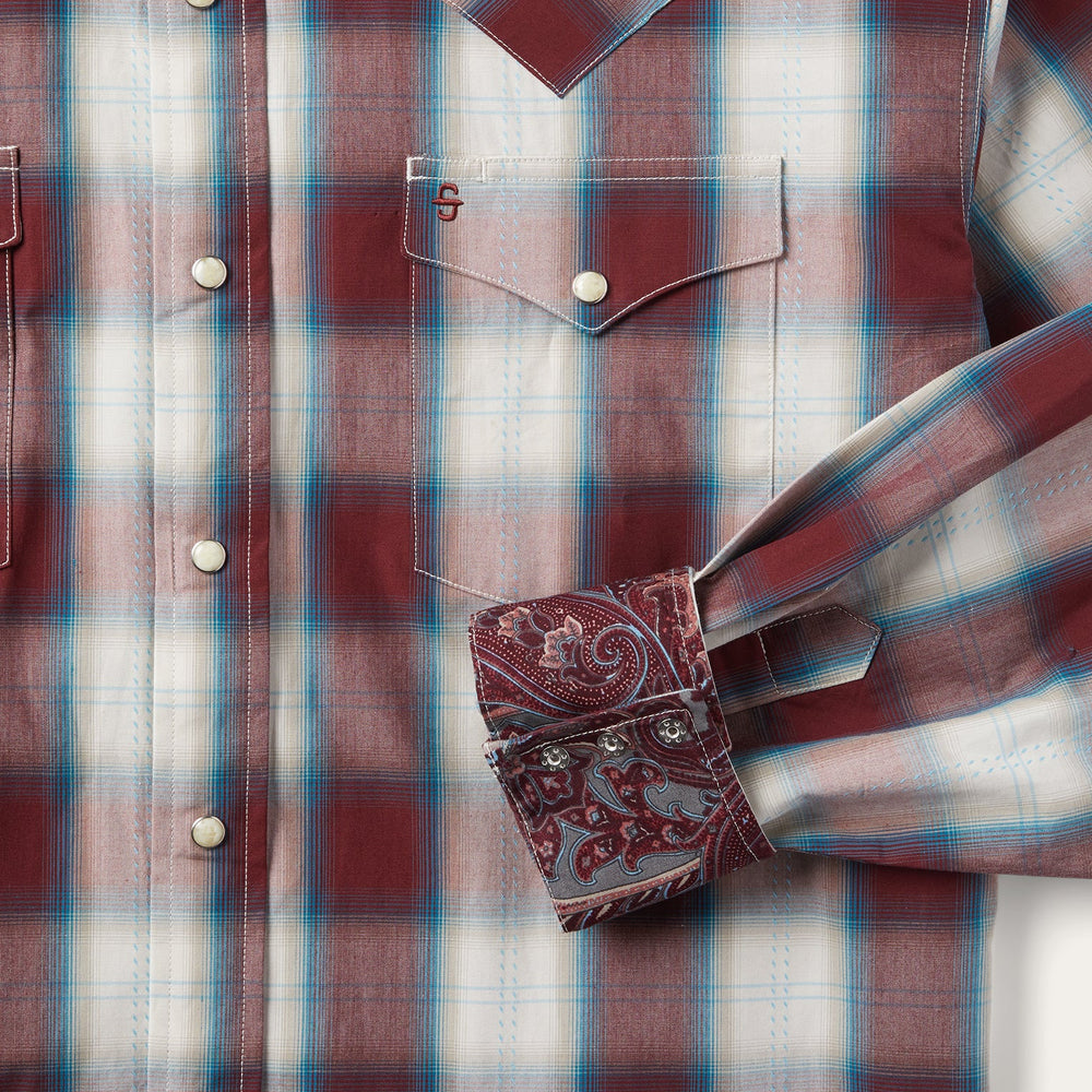 Wine Plaid Shirt Wine | Stetson