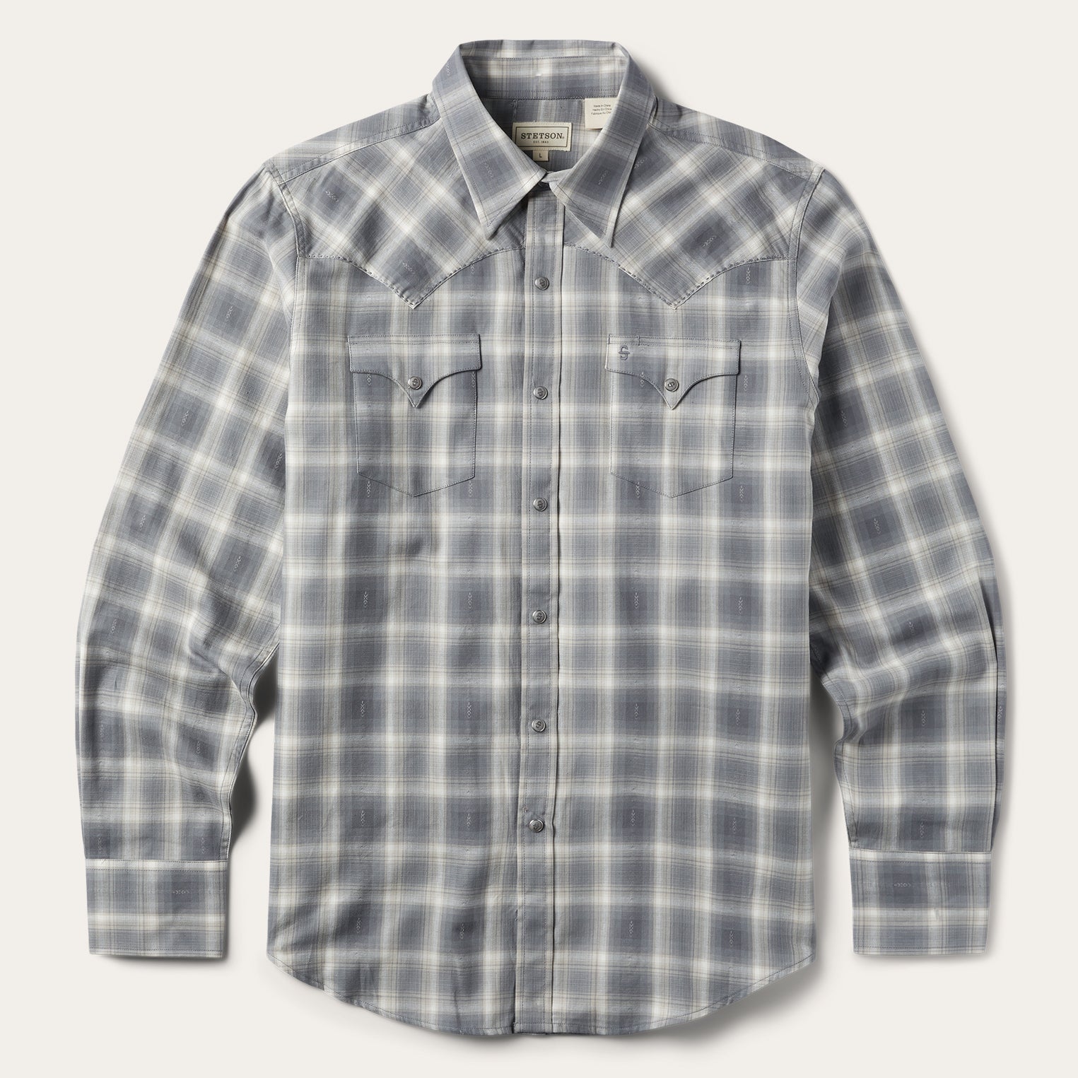 Dobby Twill Plaid Shirt Brown | Stetson