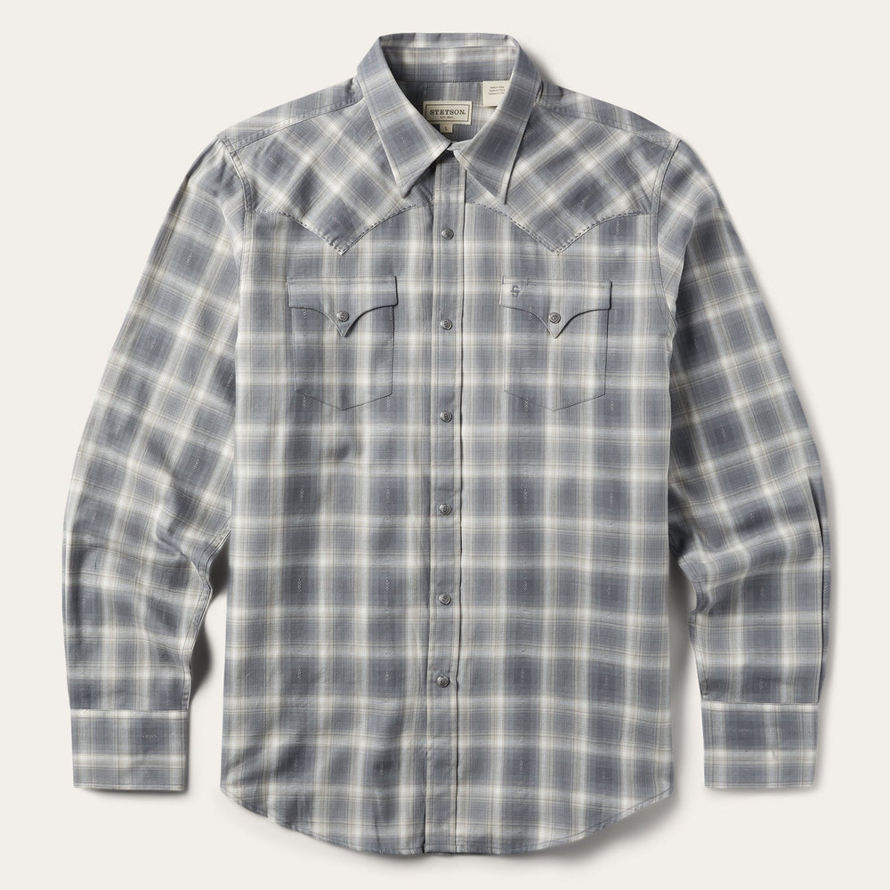 Dobby Twill Plaid Shirt Brown | Stetson