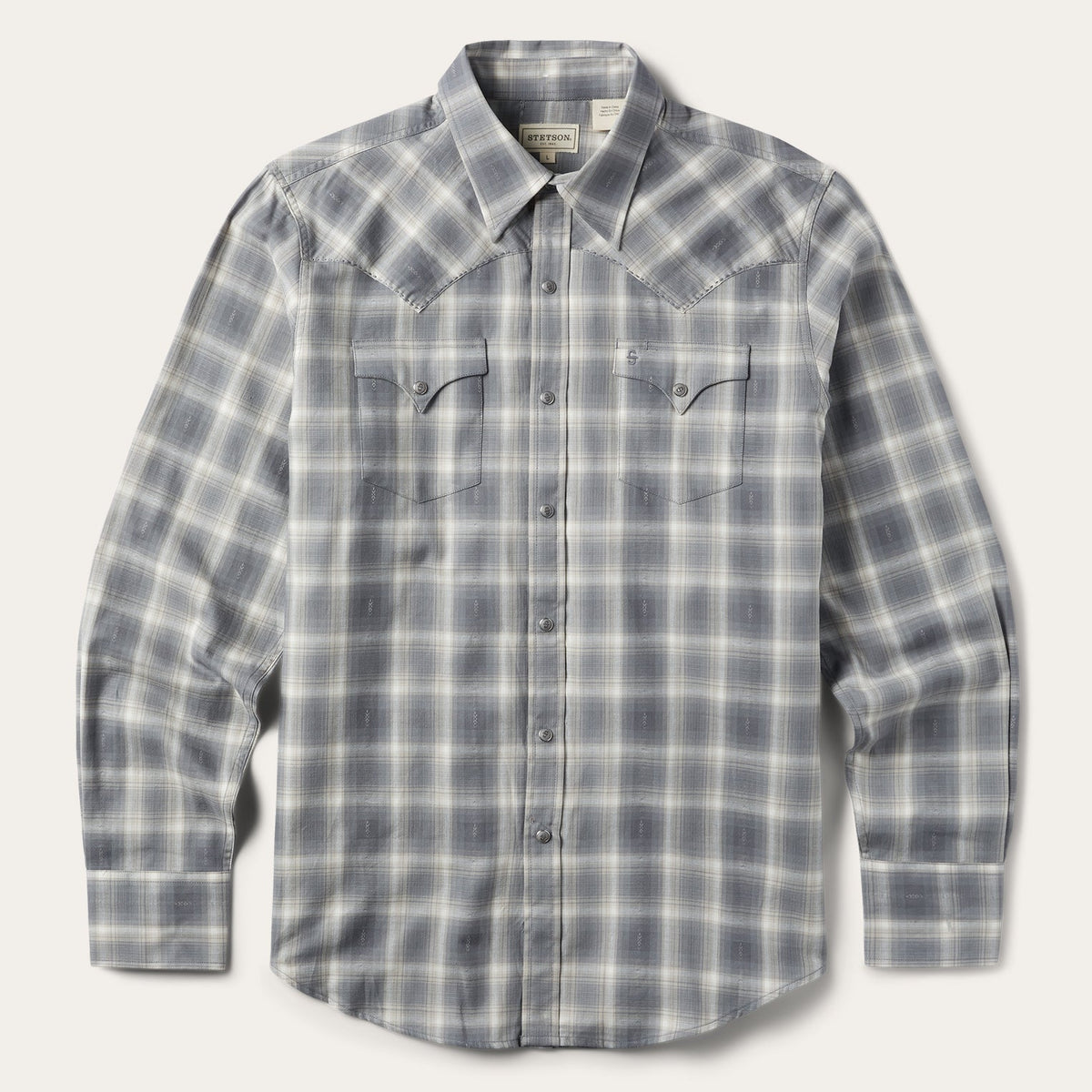Dobby Twill Plaid Shirt Brown | Stetson