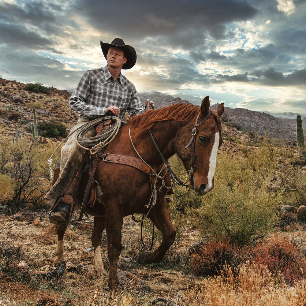 Dobby Twill Plaid Shirt Brown | Stetson