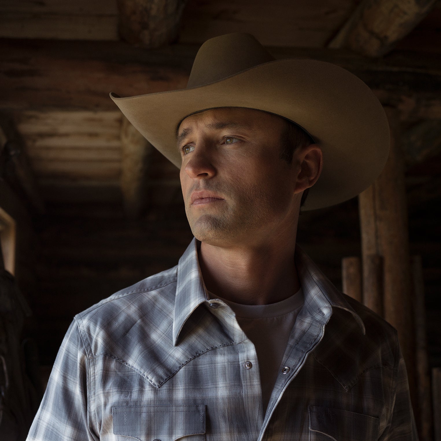 Dobby Twill Plaid Shirt Brown | Stetson