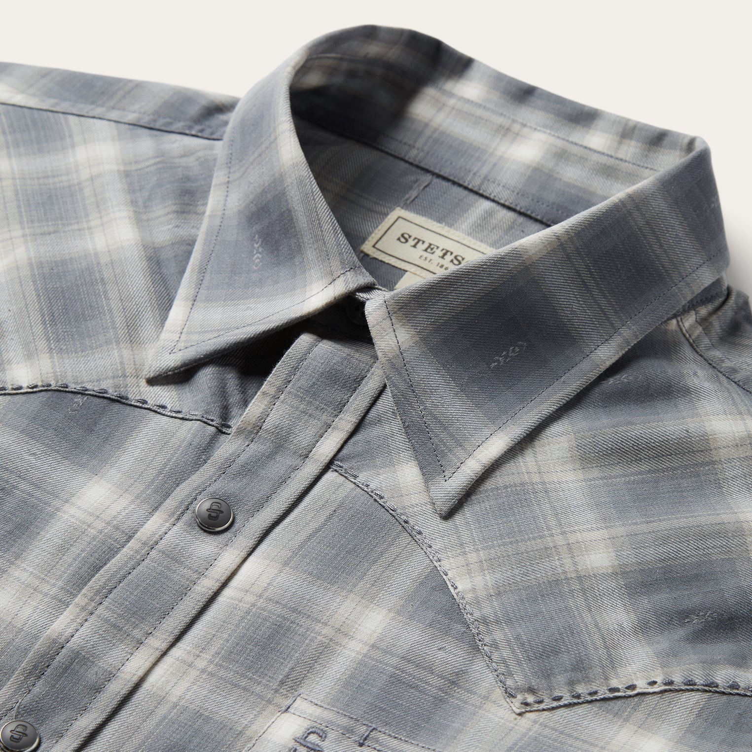 Dobby Twill Plaid Shirt Brown | Stetson