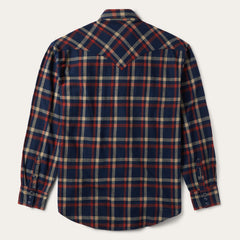Brushed Twill Plaid Shirt Blue | Stetson