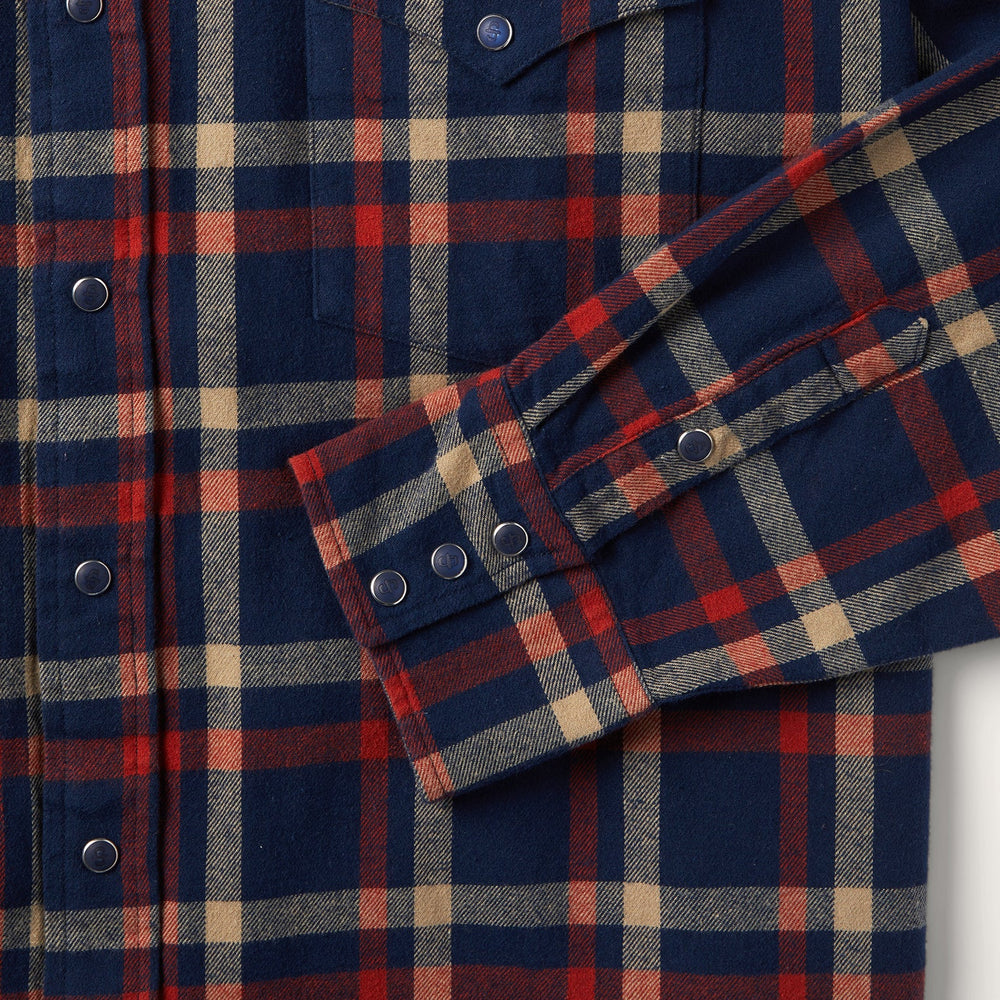 Brushed Twill Plaid Shirt Blue | Stetson