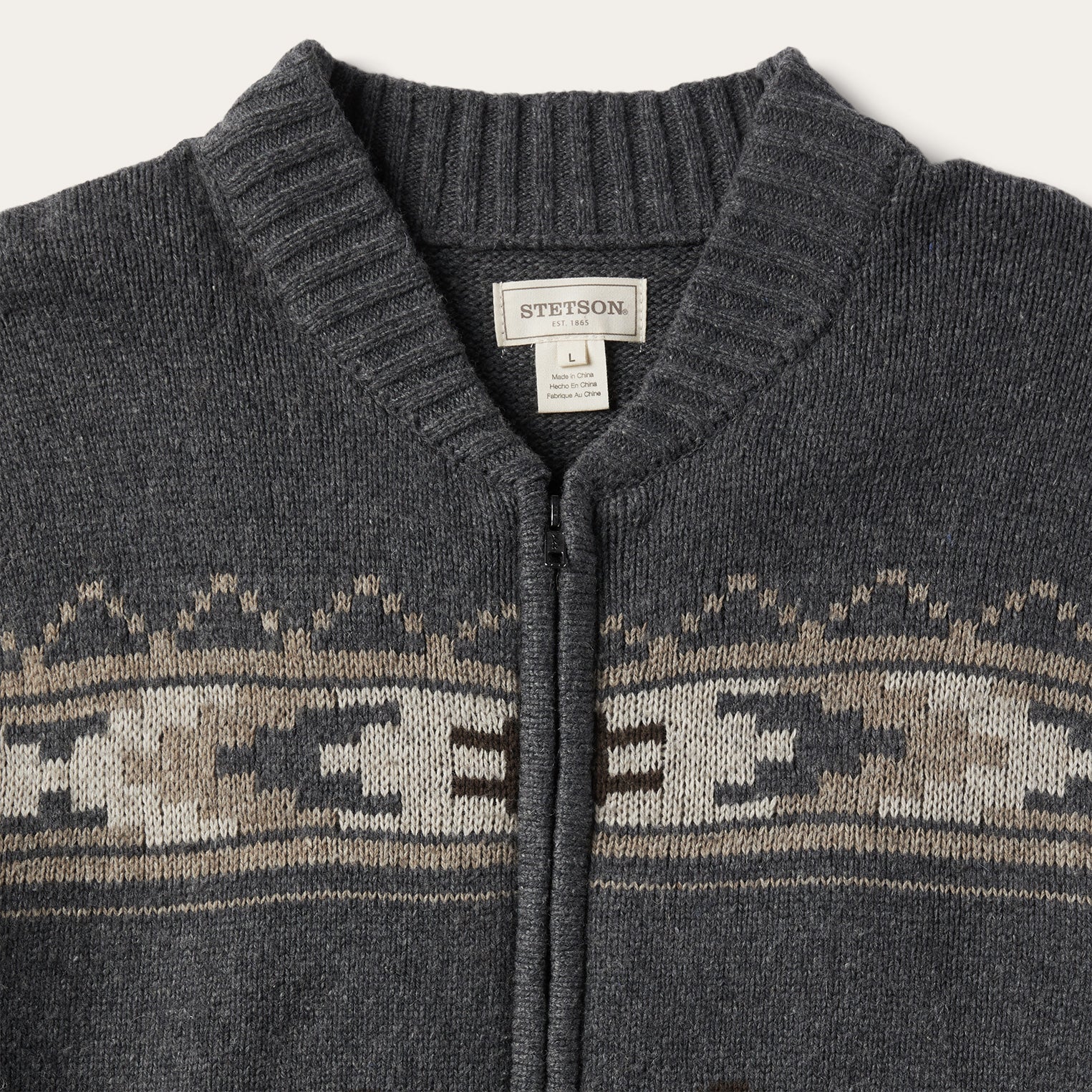 Longhorn Cardigan Grey | Stetson