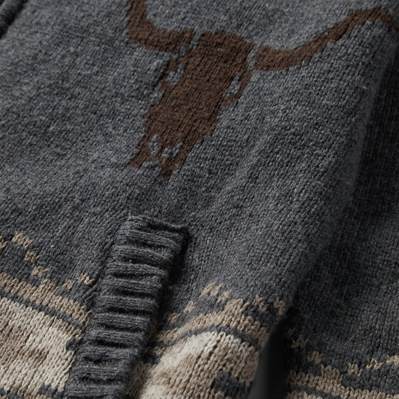 Longhorn Cardigan Grey | Stetson