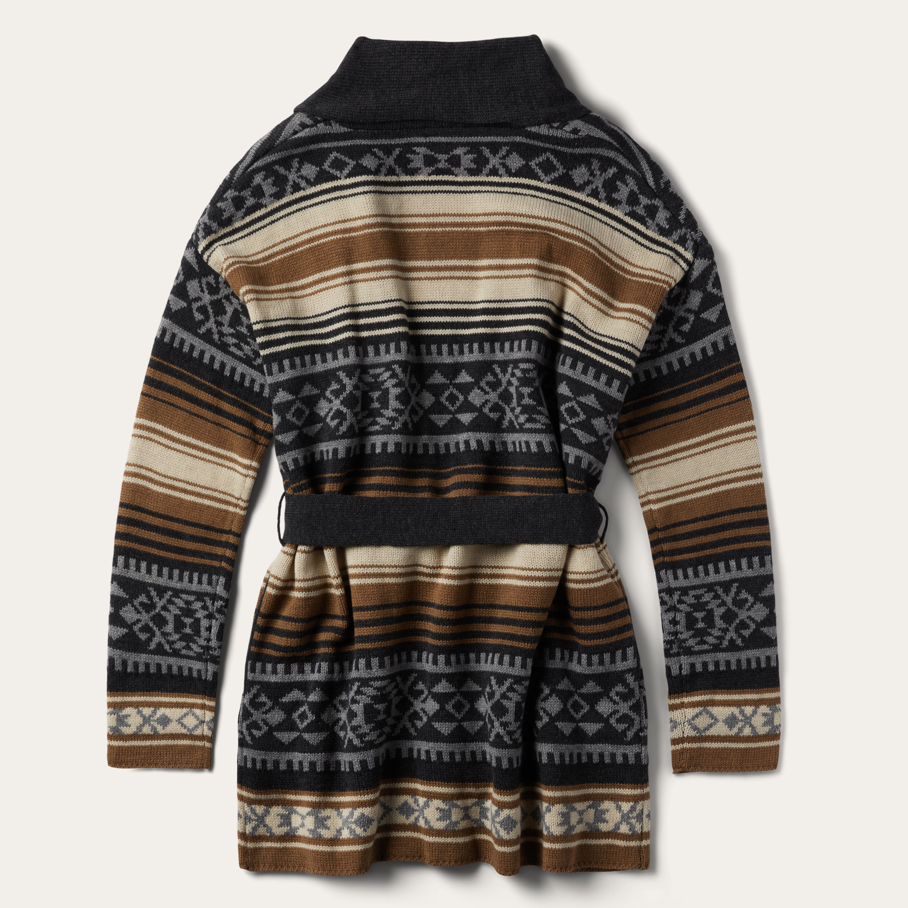 Brown Serape Belted Cardigan Brown | Stetson