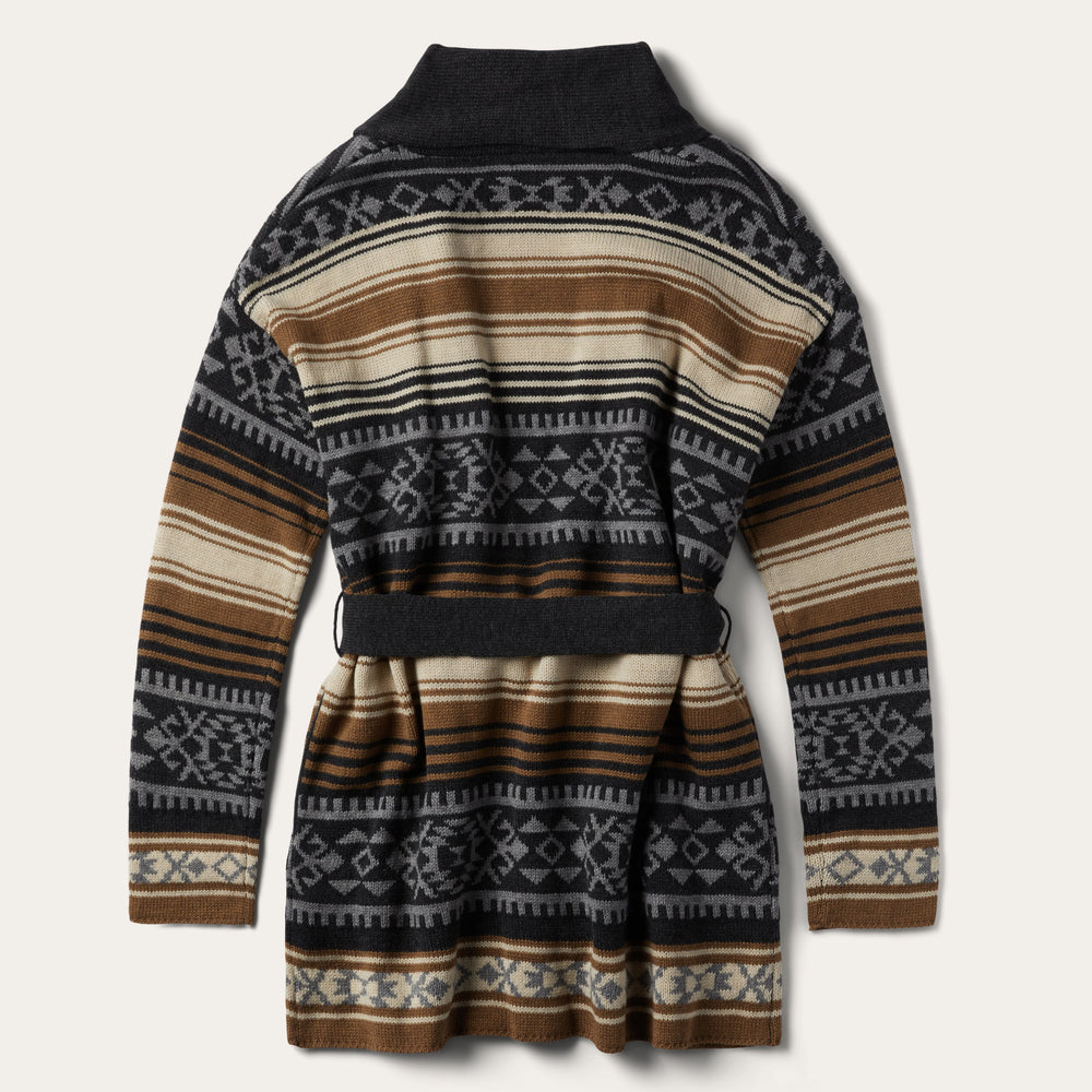Brown Serape Belted Cardigan Brown | Stetson