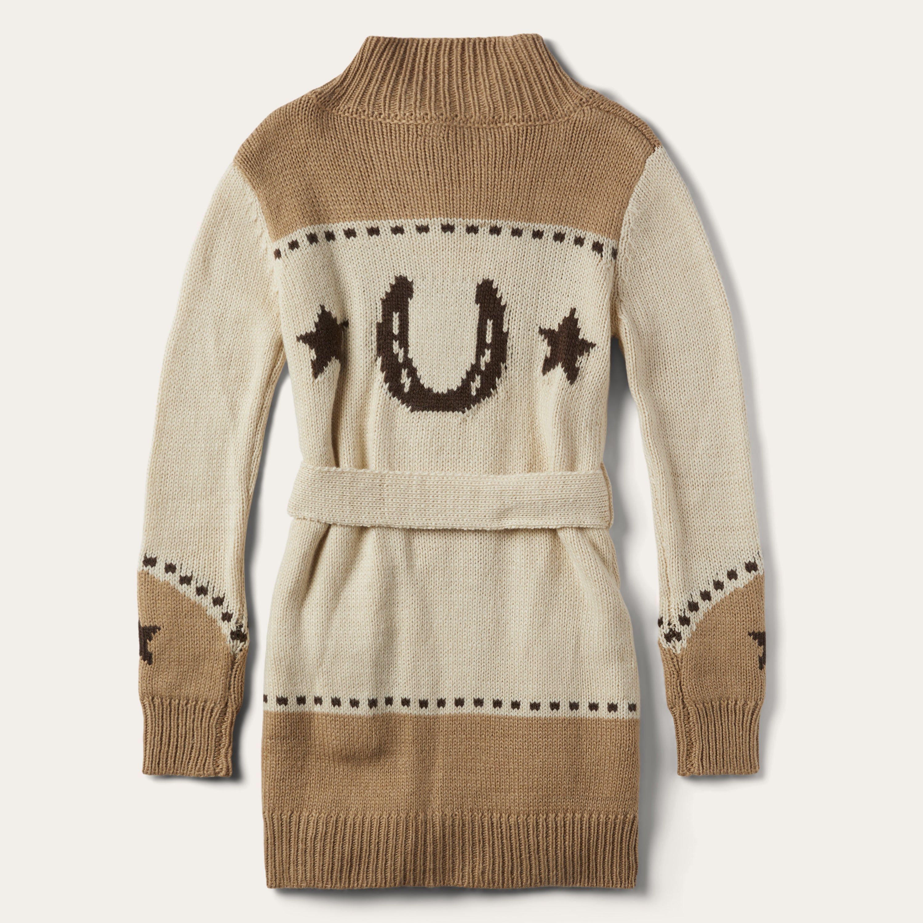 Horseshoe & Star Belted Cardigan White | Stetson