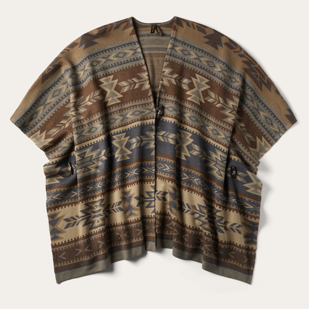 Aztec Print Sweater Poncho Multi | Stetson