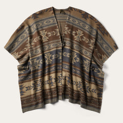 Aztec Print Sweater Poncho Multi | Stetson