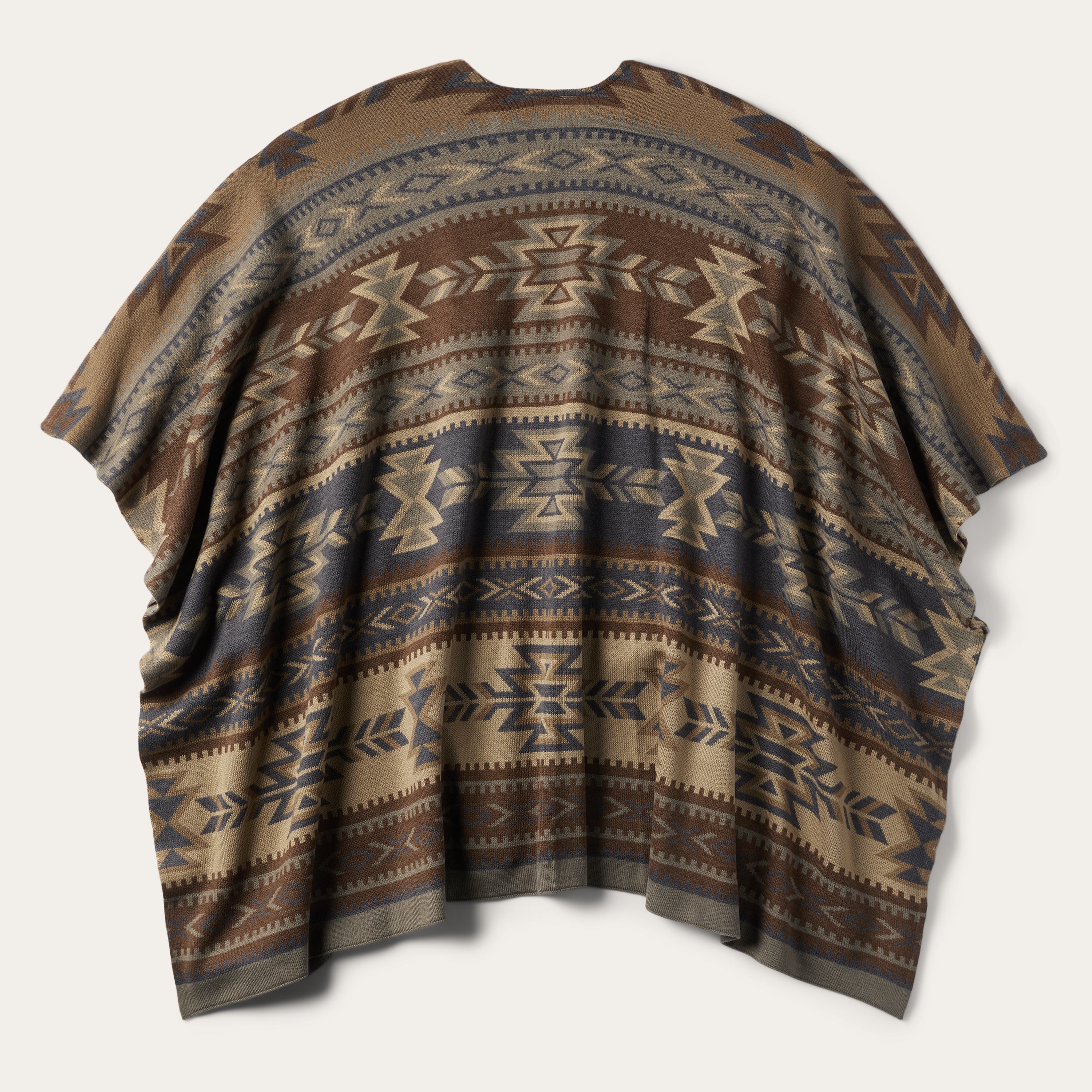 Aztec Print Sweater Poncho Multi | Stetson