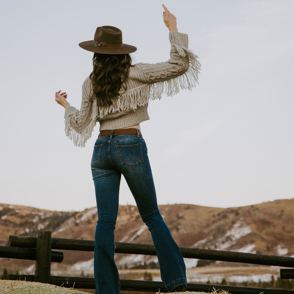Cream Fringed Cardigan Tan | Stetson