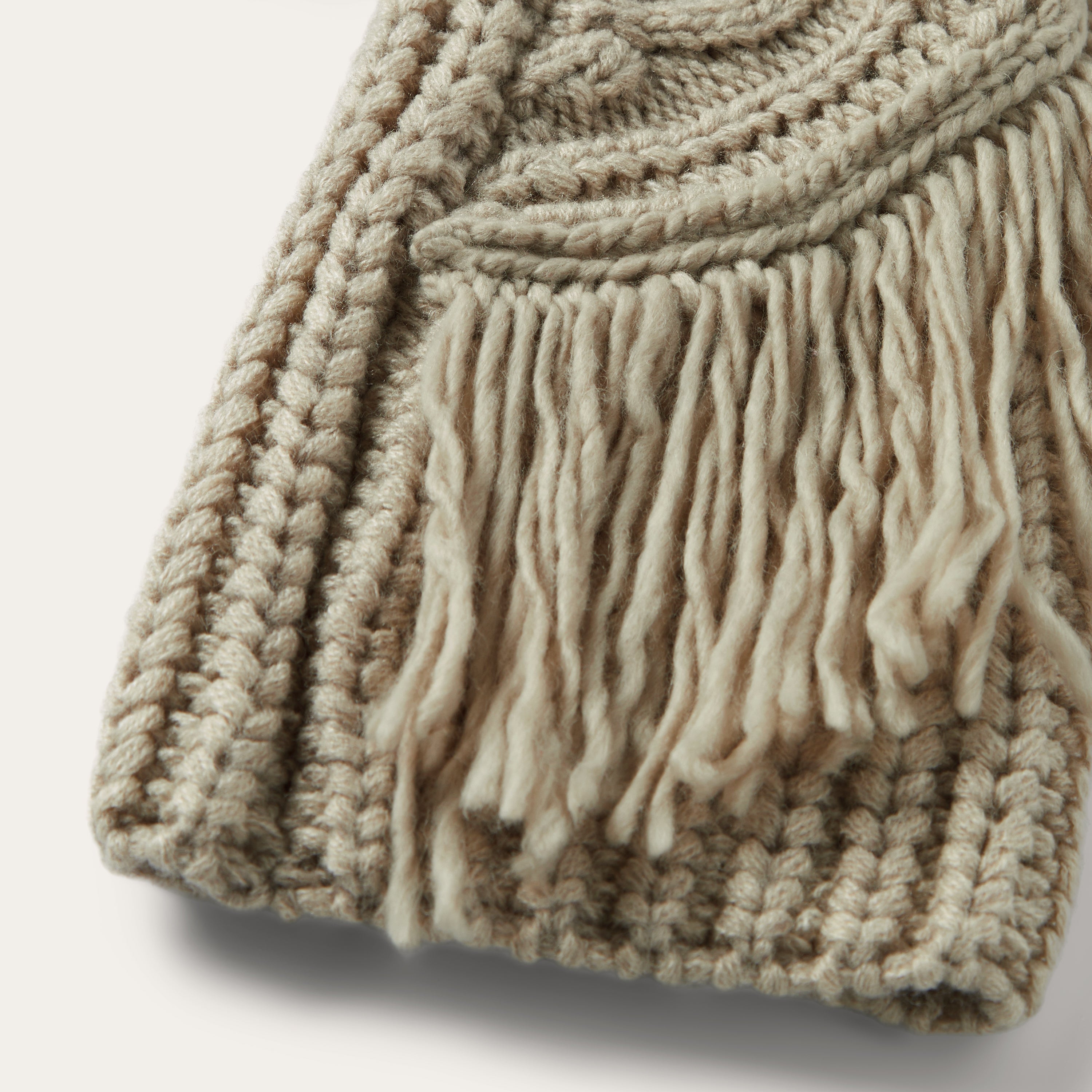 Cream Fringed Cardigan Tan | Stetson
