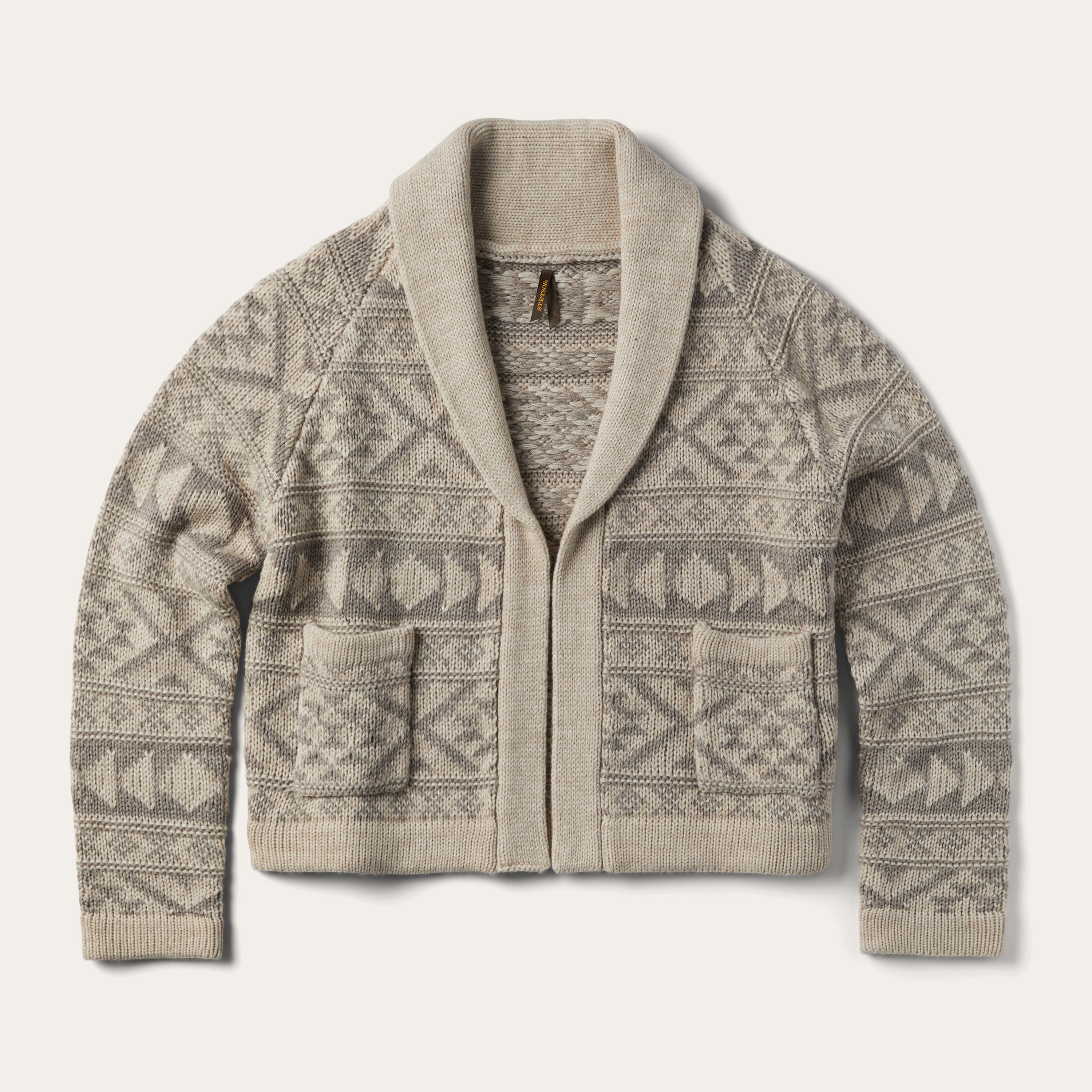 Cropped Shawl Collar Cardigan Brown | Stetson
