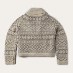 Cropped Shawl Collar Cardigan Brown | Stetson