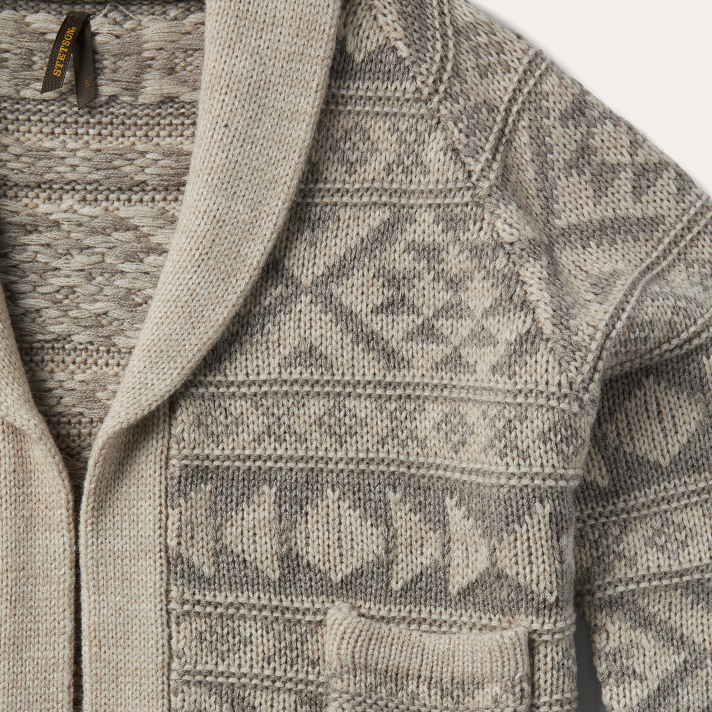 Cropped Shawl Collar Cardigan Brown | Stetson
