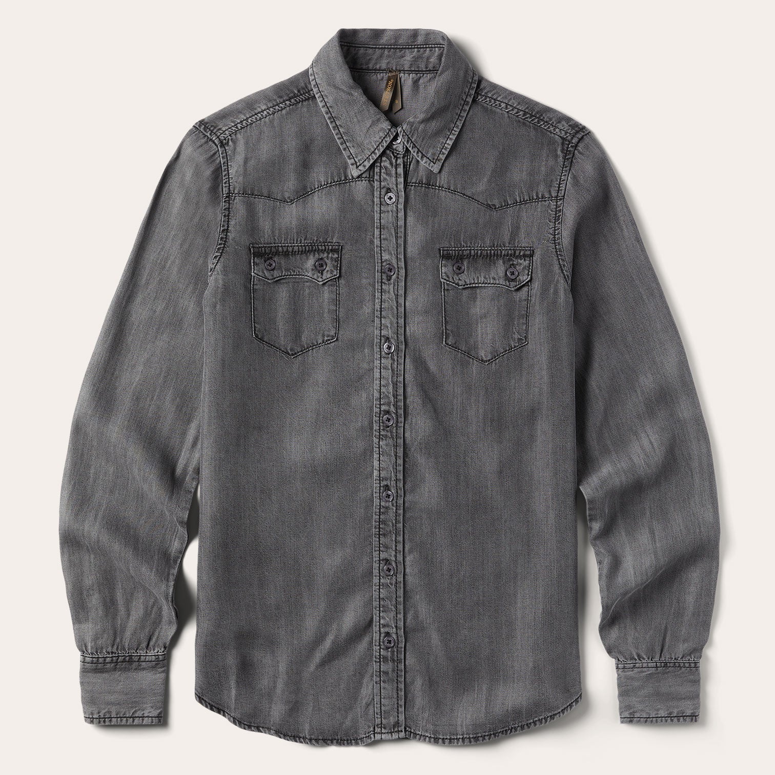 Boyfriend Fit Denim Shirt Washed Black | Stetson