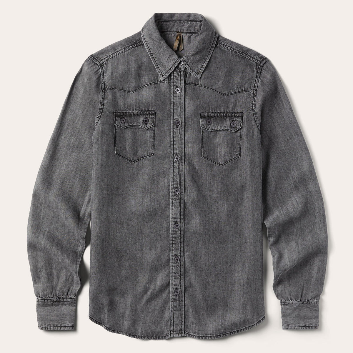 Boyfriend Fit Denim Shirt Washed Black | Stetson