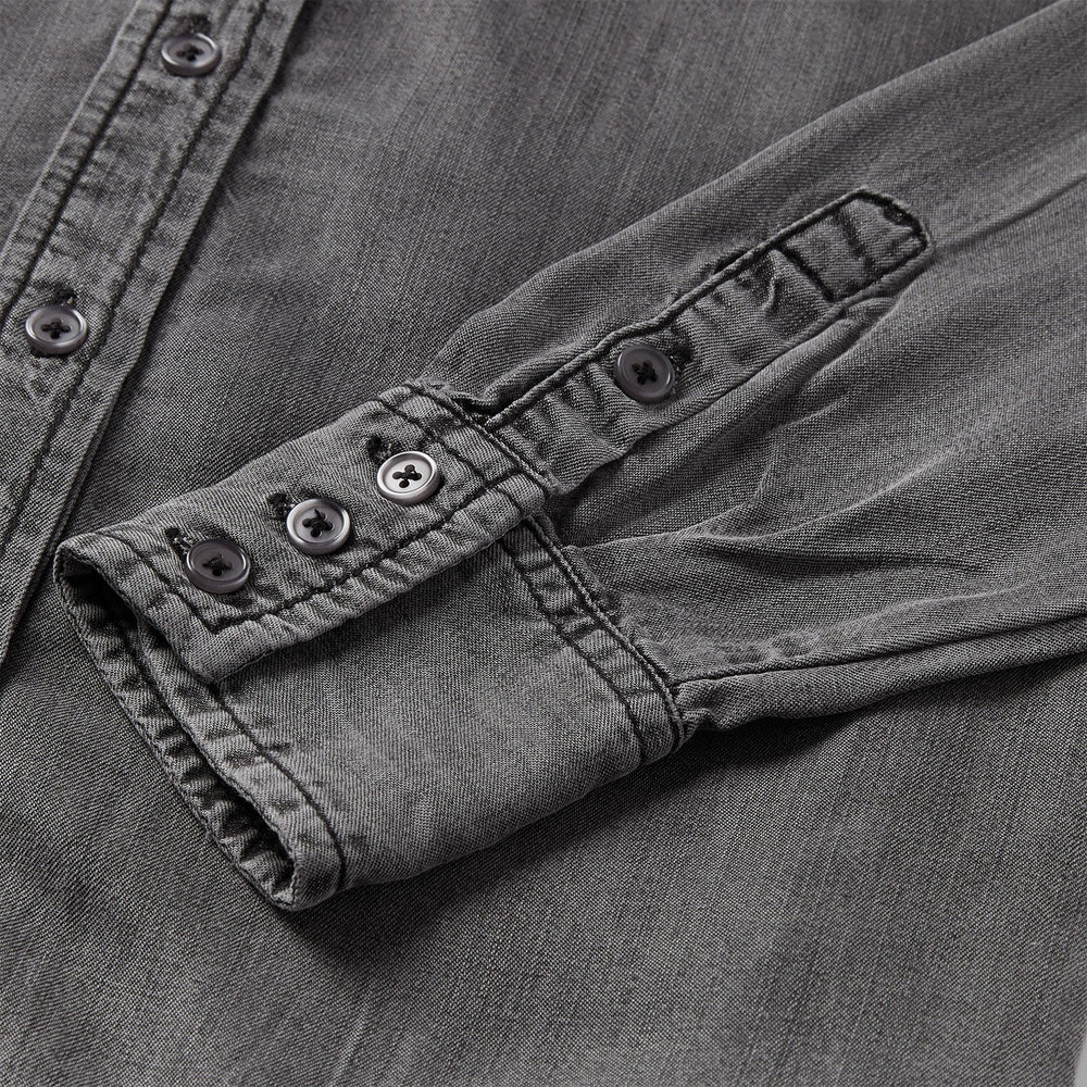 Boyfriend Fit Denim Shirt Washed Black | Stetson