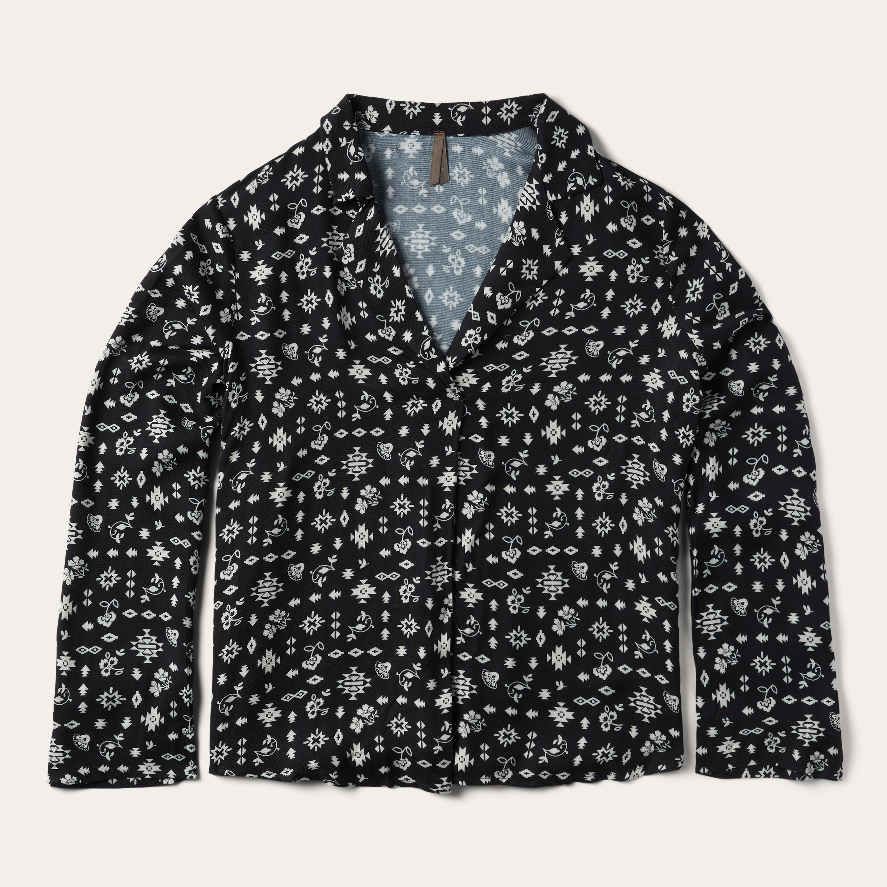 Southwestern Ditzy Print Blouse Black | Stetson