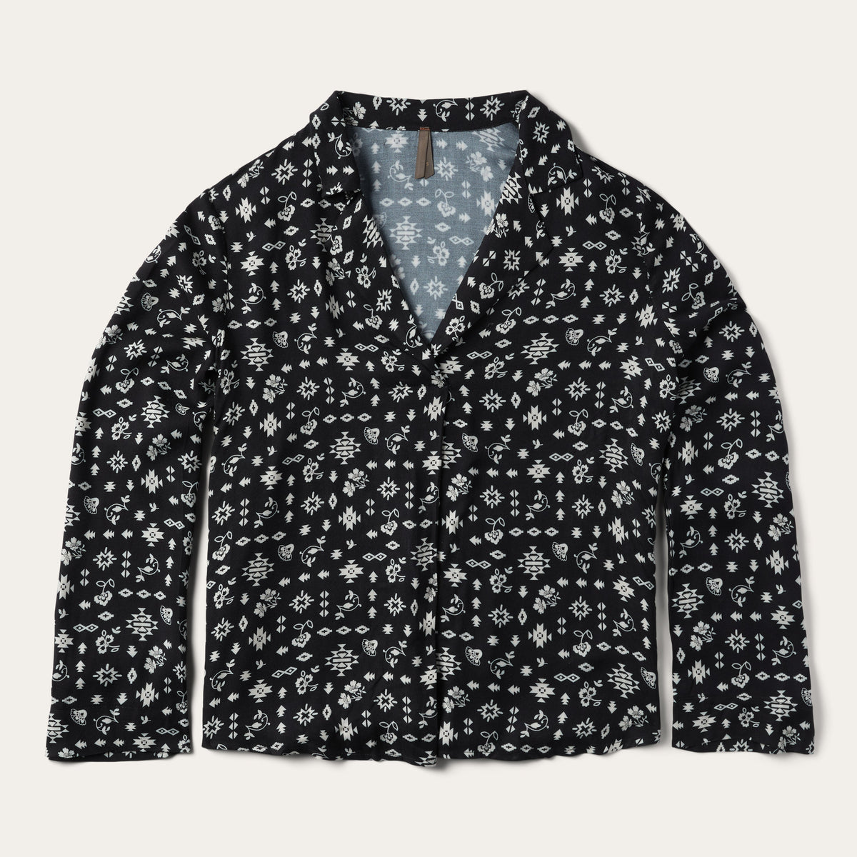 Southwestern Ditzy Print Blouse Black | Stetson