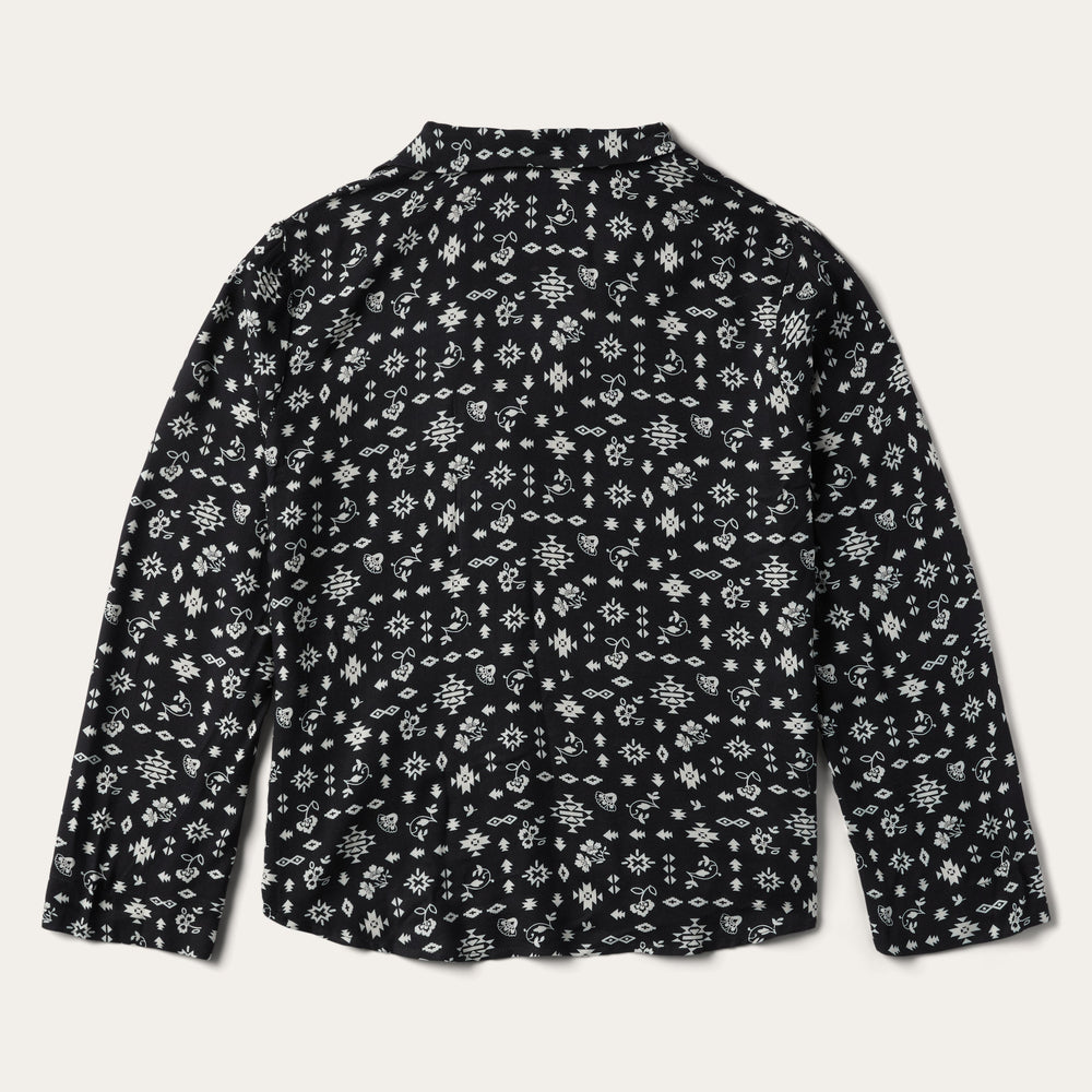 Southwestern Ditzy Print Blouse Black | Stetson