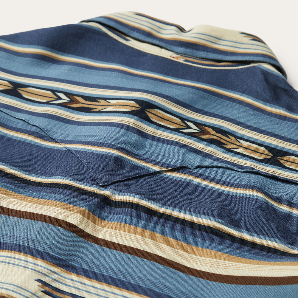Indigo Serape Print Shirt Blue | Stetson