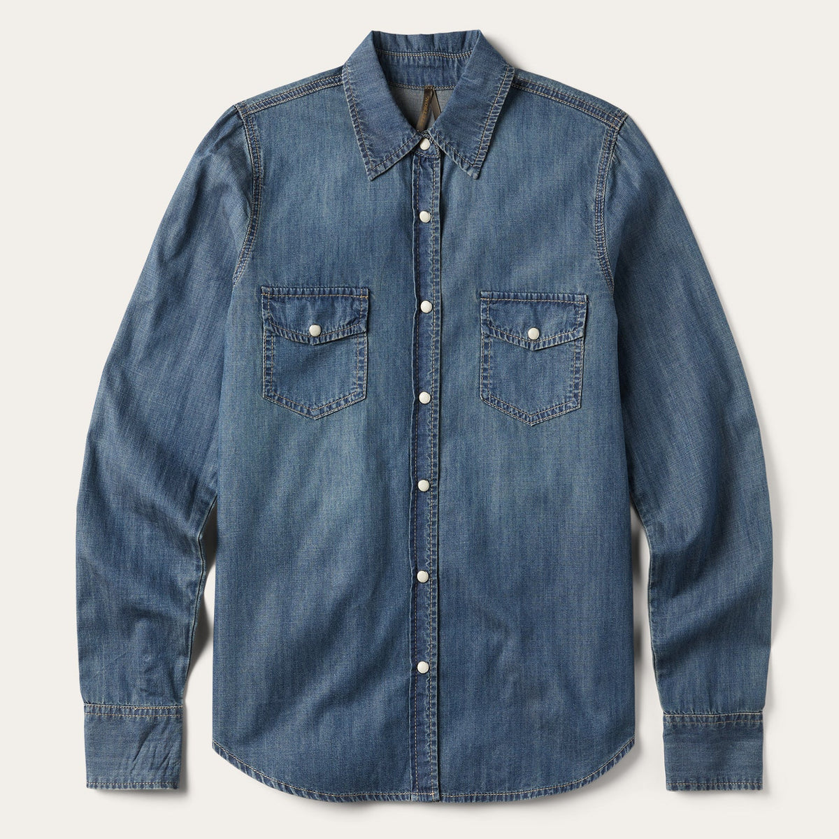 Boyfriend Fit Denim Shirt Blue | Stetson