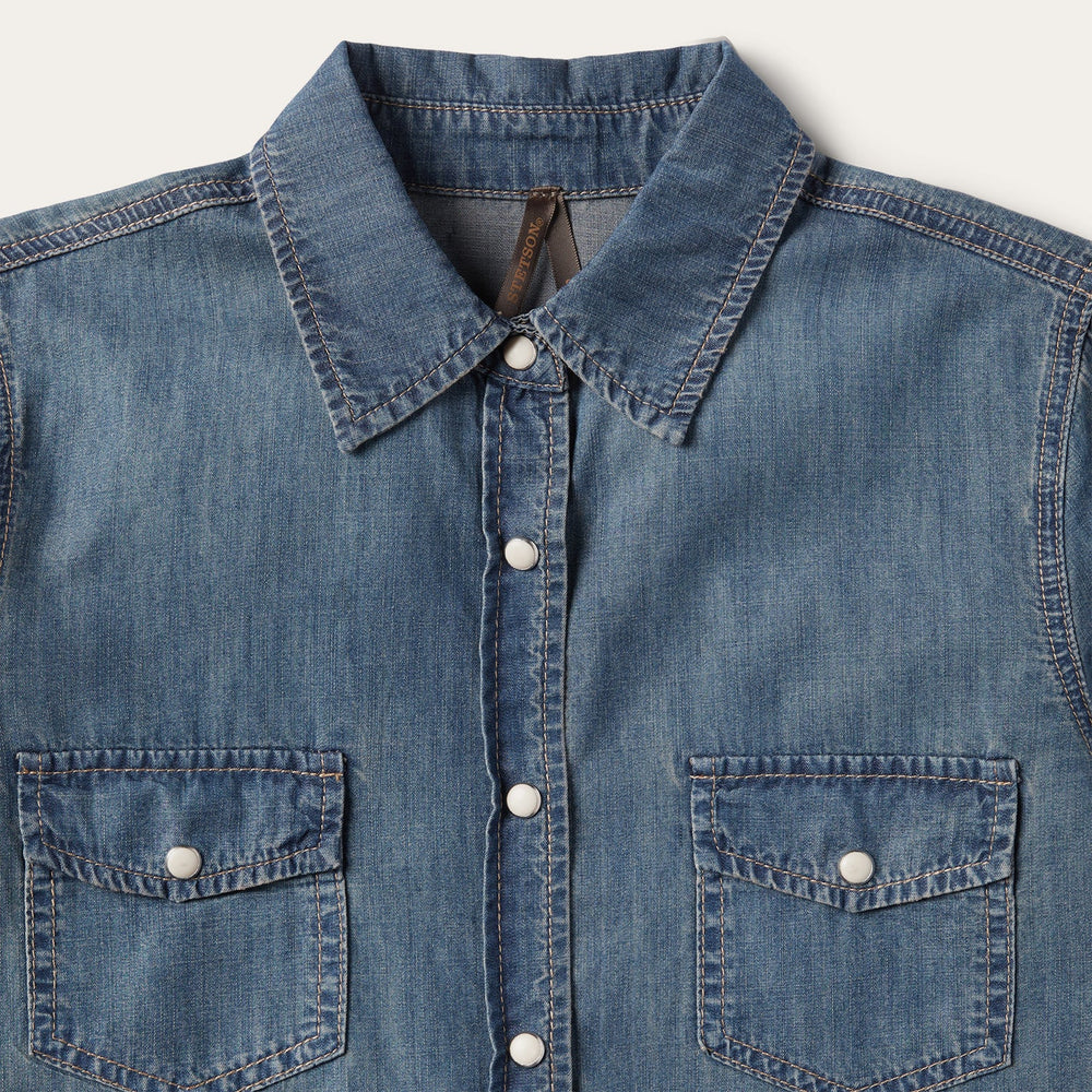 Boyfriend Fit Denim Shirt Blue | Stetson