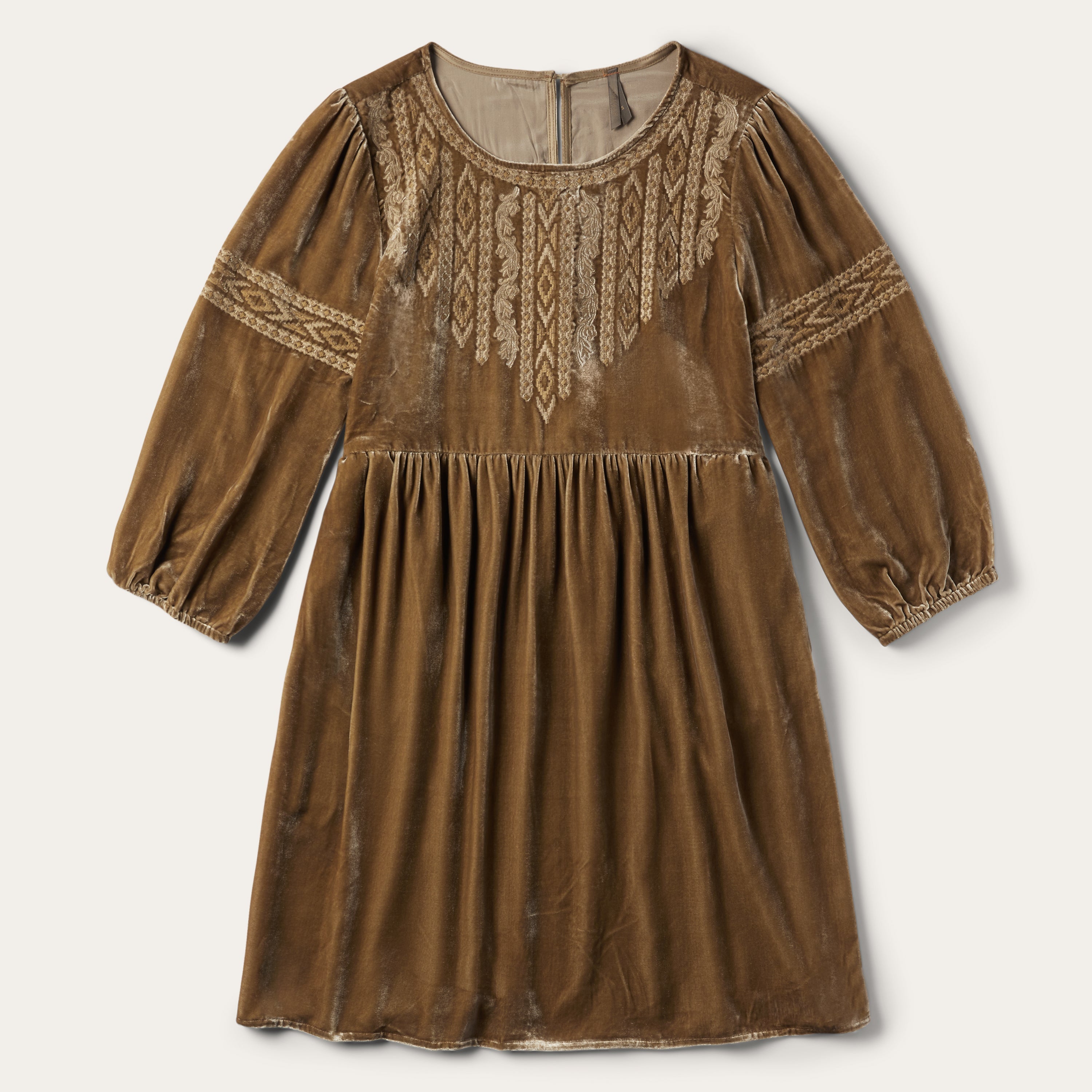 Khaki Velvet Babydoll Dress Copper | Stetson