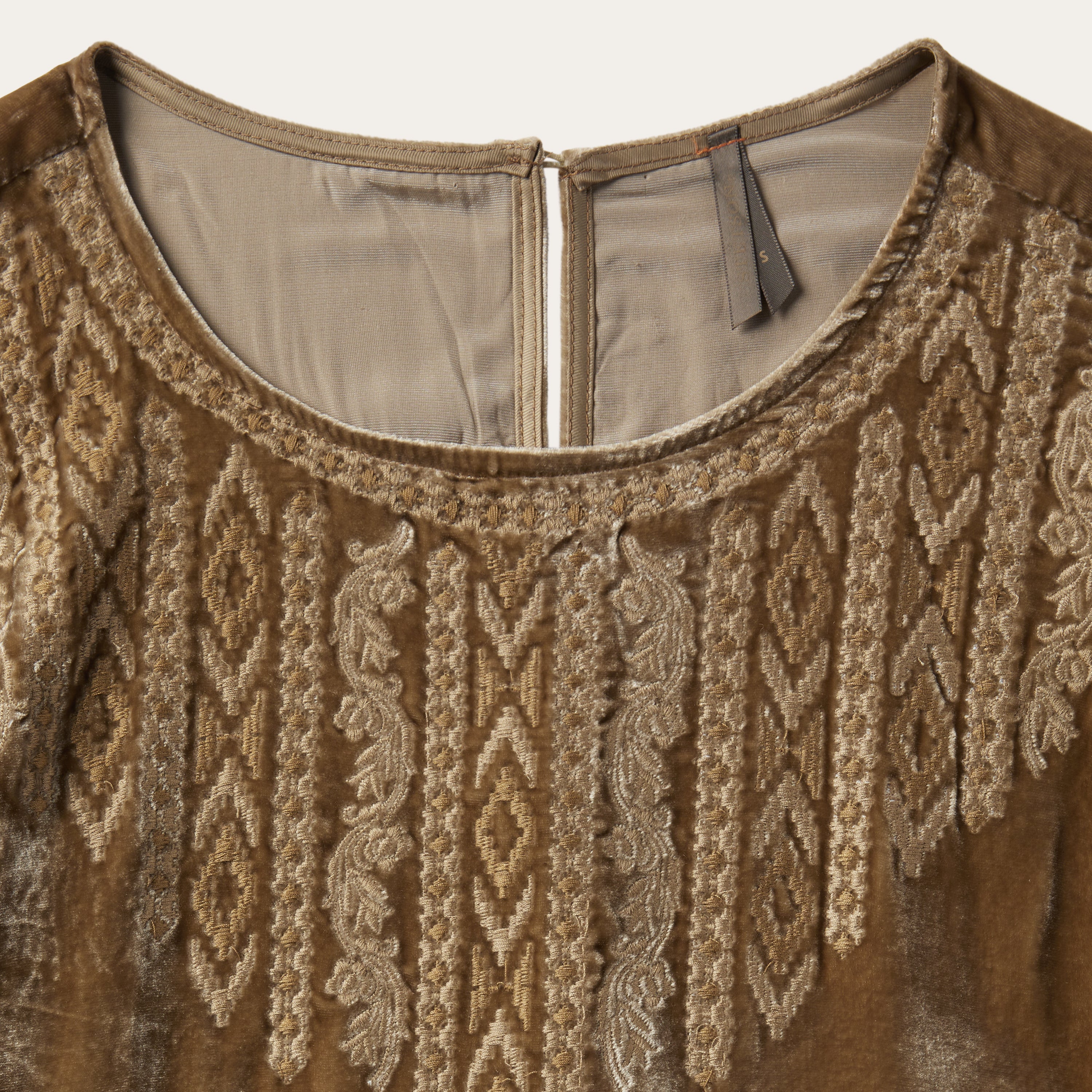 Khaki Velvet Babydoll Dress Copper | Stetson