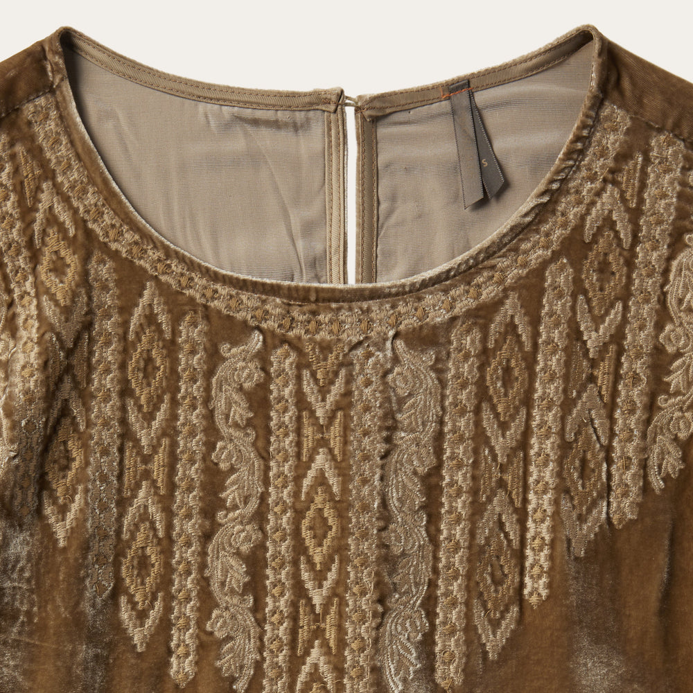 Khaki Velvet Babydoll Dress Copper | Stetson
