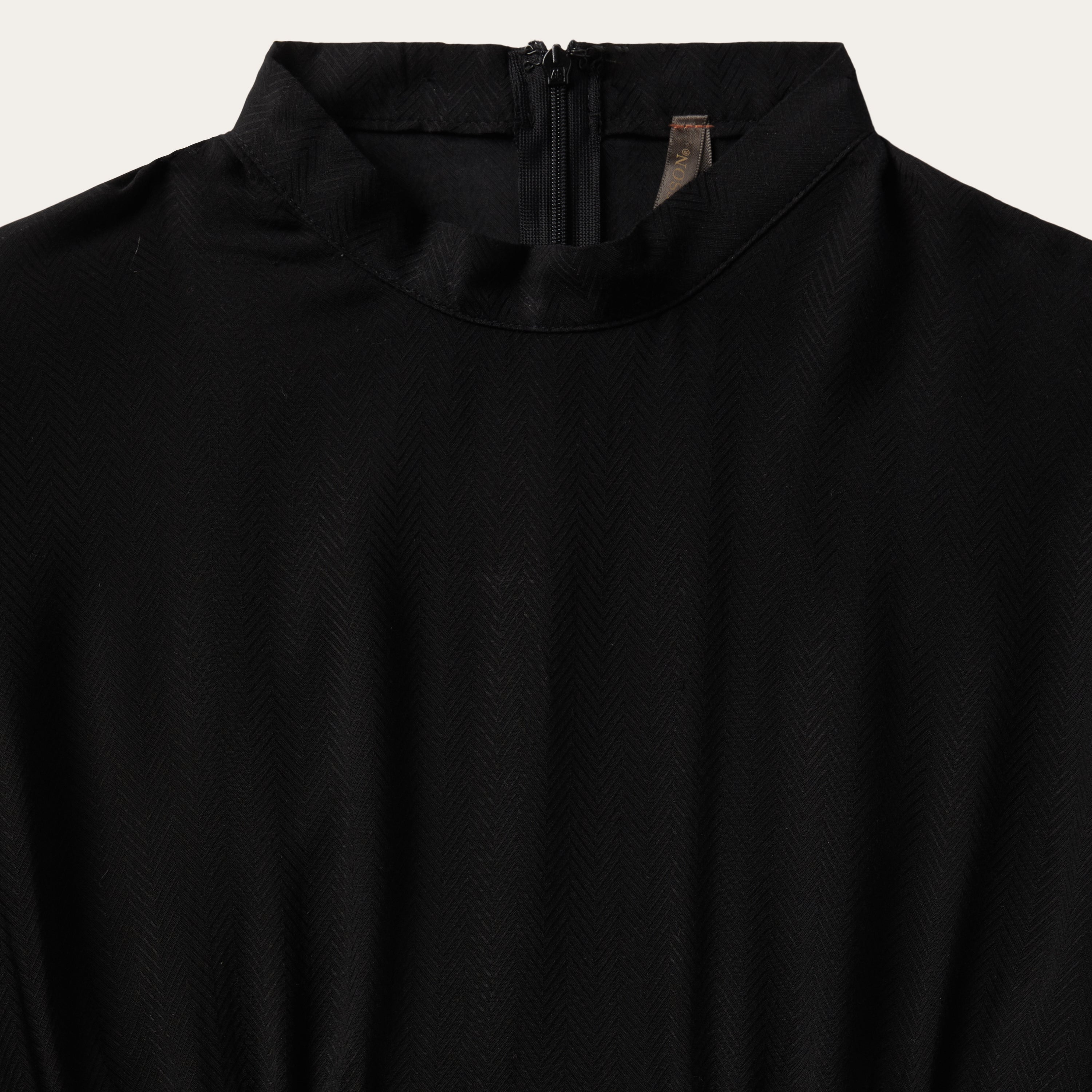 Black Herringbone Twill Midi Dress Black | Stetson