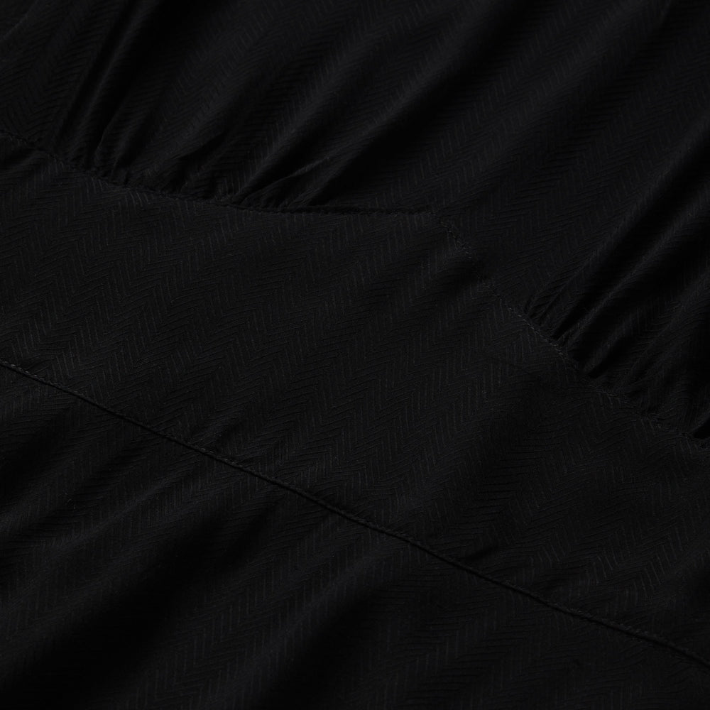 Black Herringbone Twill Midi Dress Black | Stetson