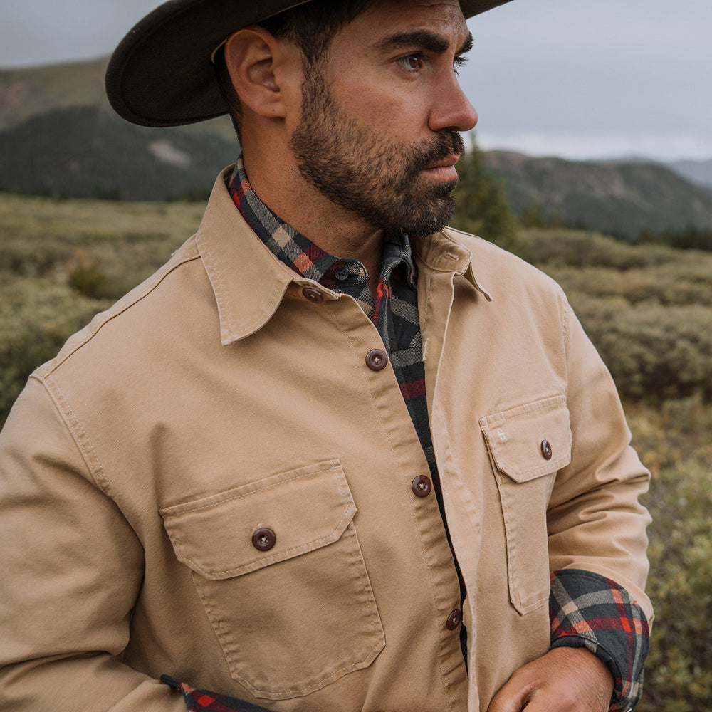 Camel Stretch Canvas Shirt Jacket Brown | Stetson