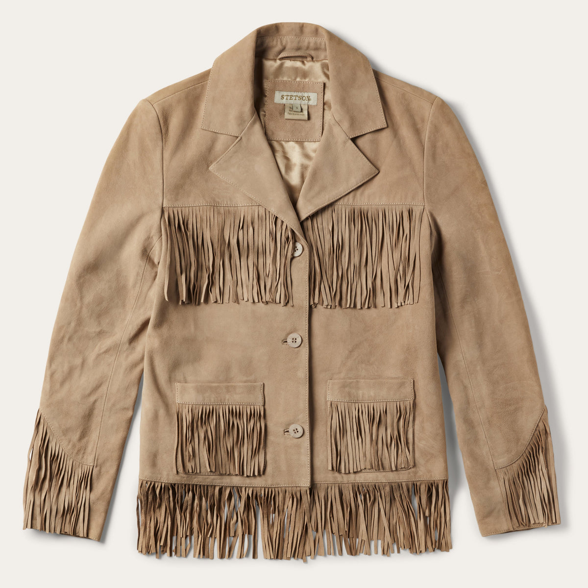 Fringe Suede Jacket Light Tan | Stetson