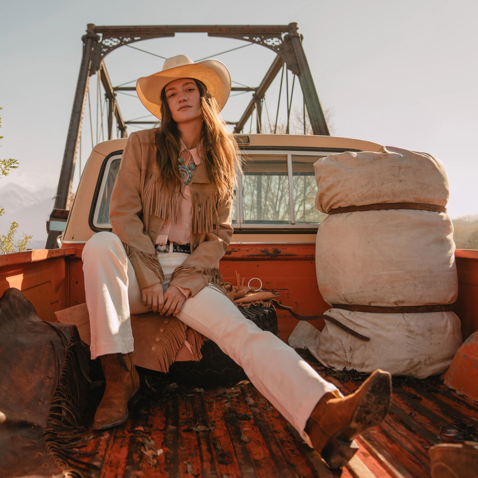 Fringe Suede Jacket Light Tan | Stetson