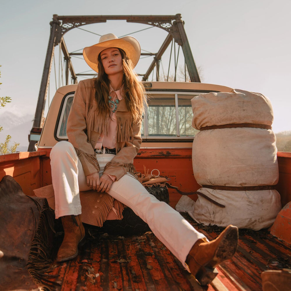 Fringe Suede Jacket Light Tan | Stetson