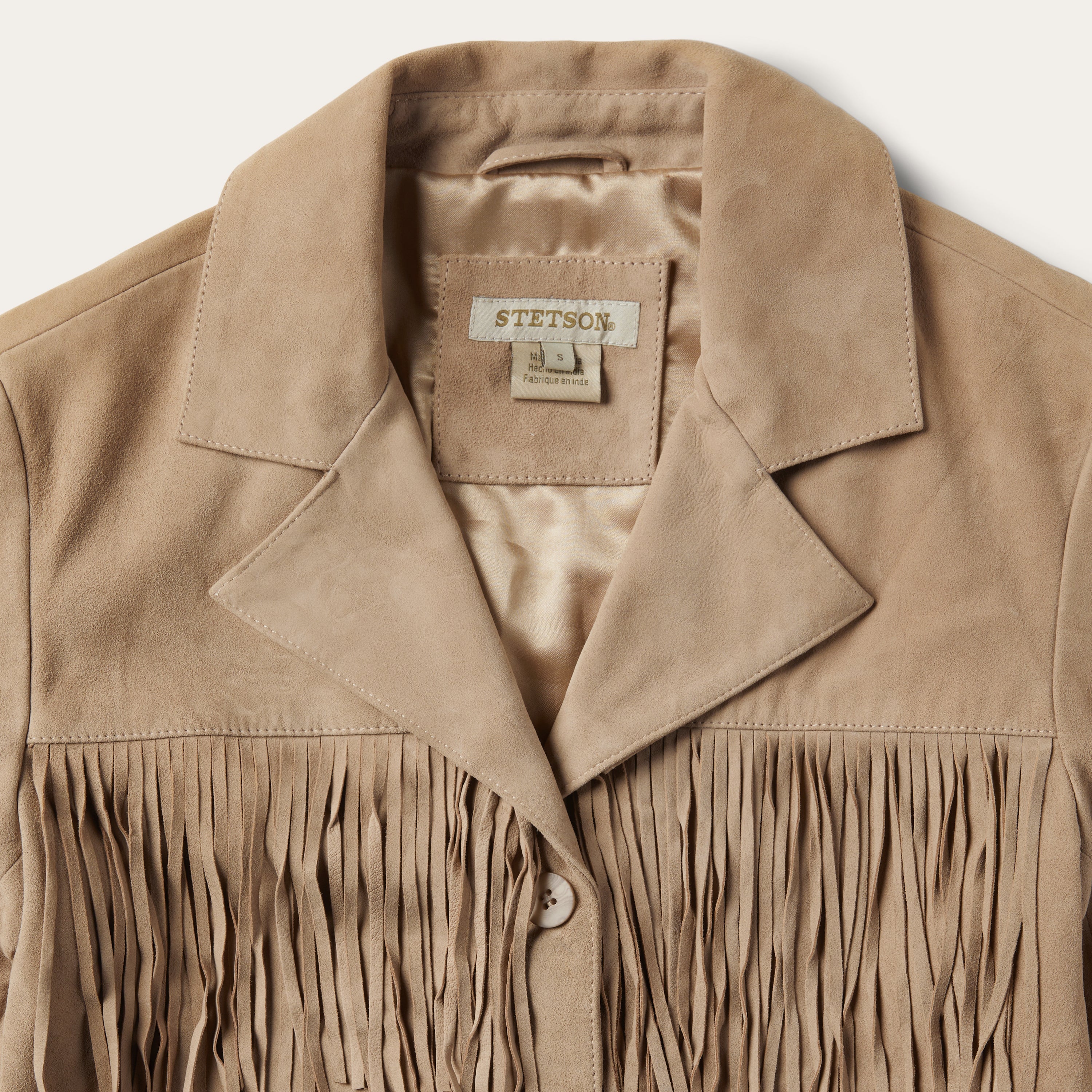 Fringe Suede Jacket Light Tan | Stetson