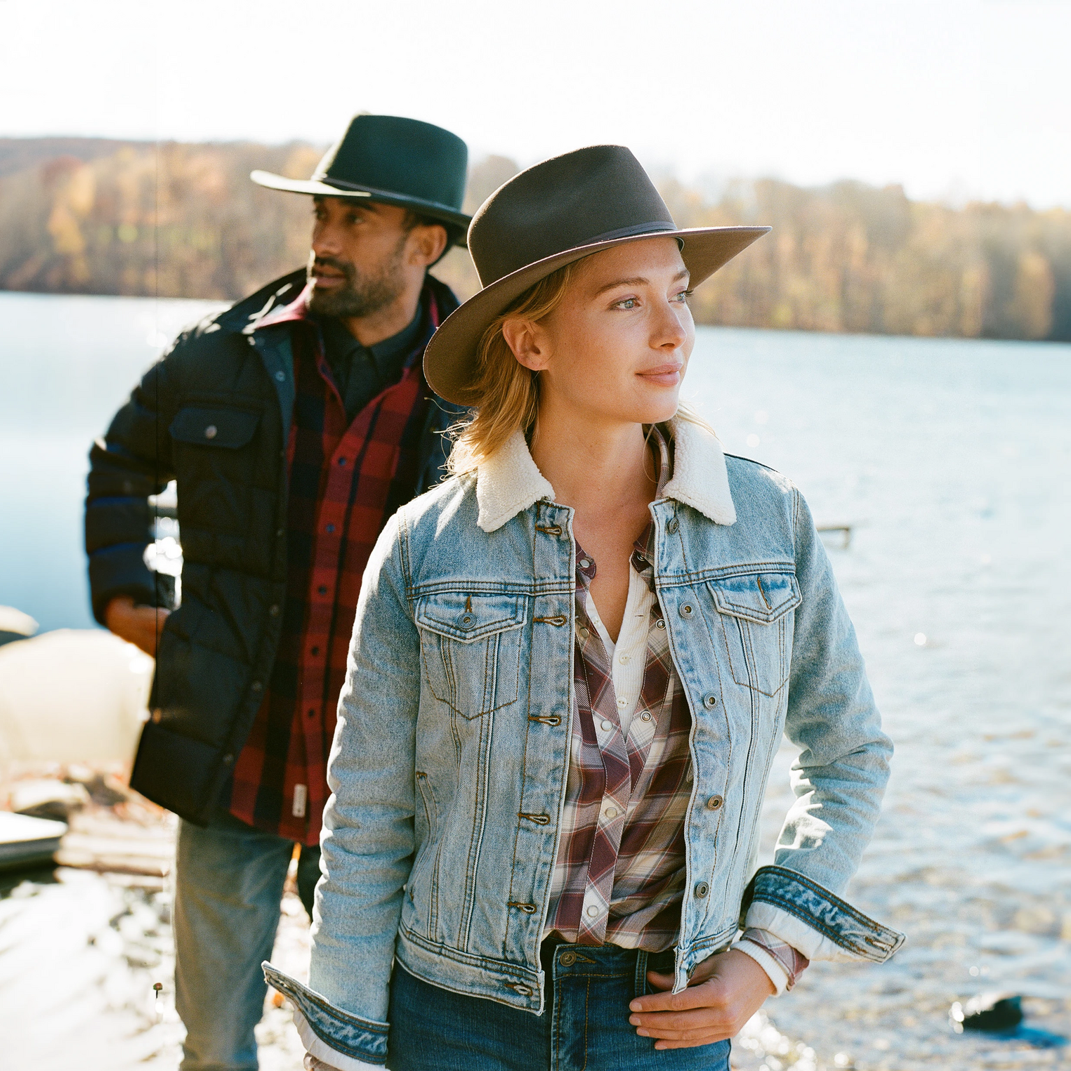 Denim Sherpa Lined Jacket Blue | Stetson