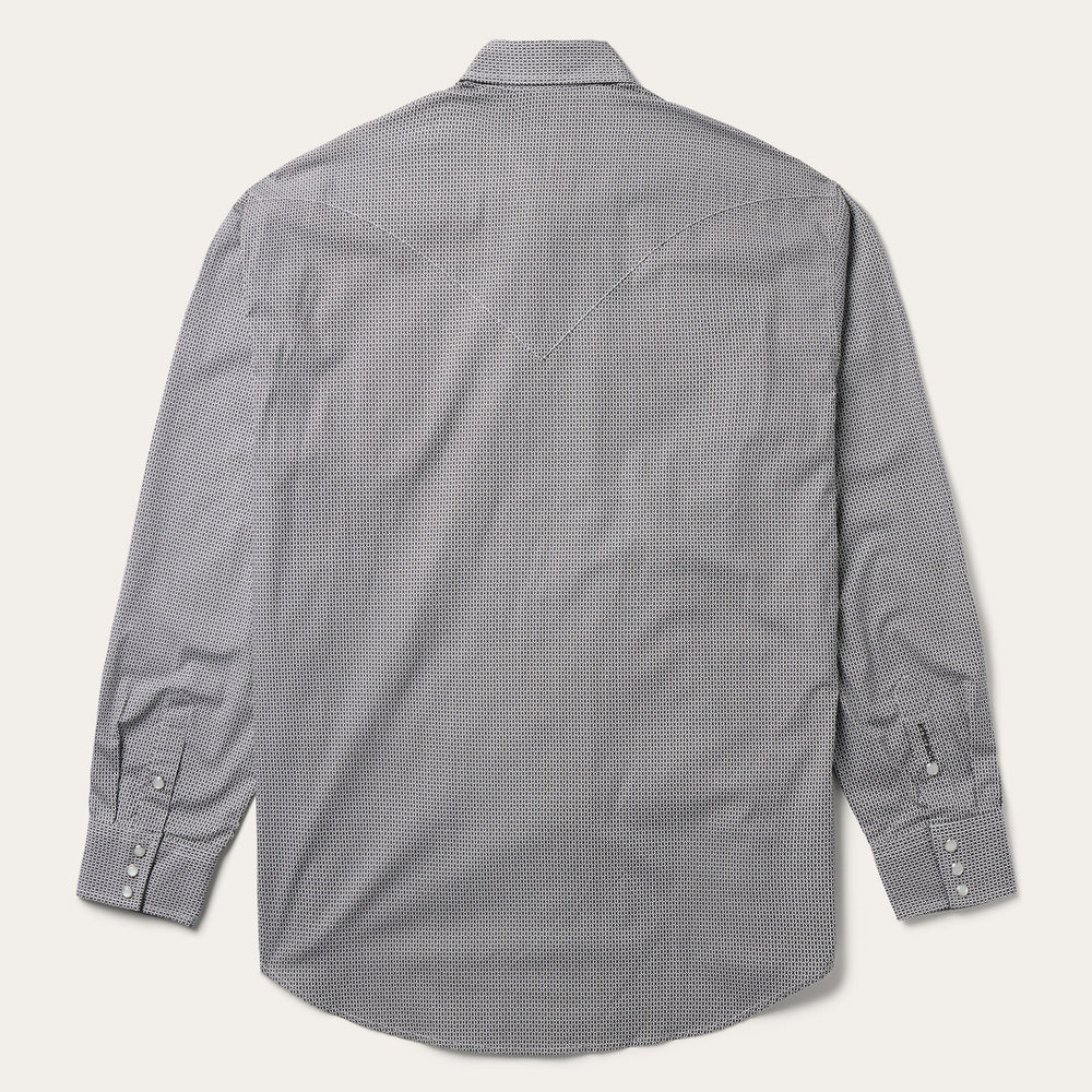 Grey Geo Print Western Shirt Grey | Stetson