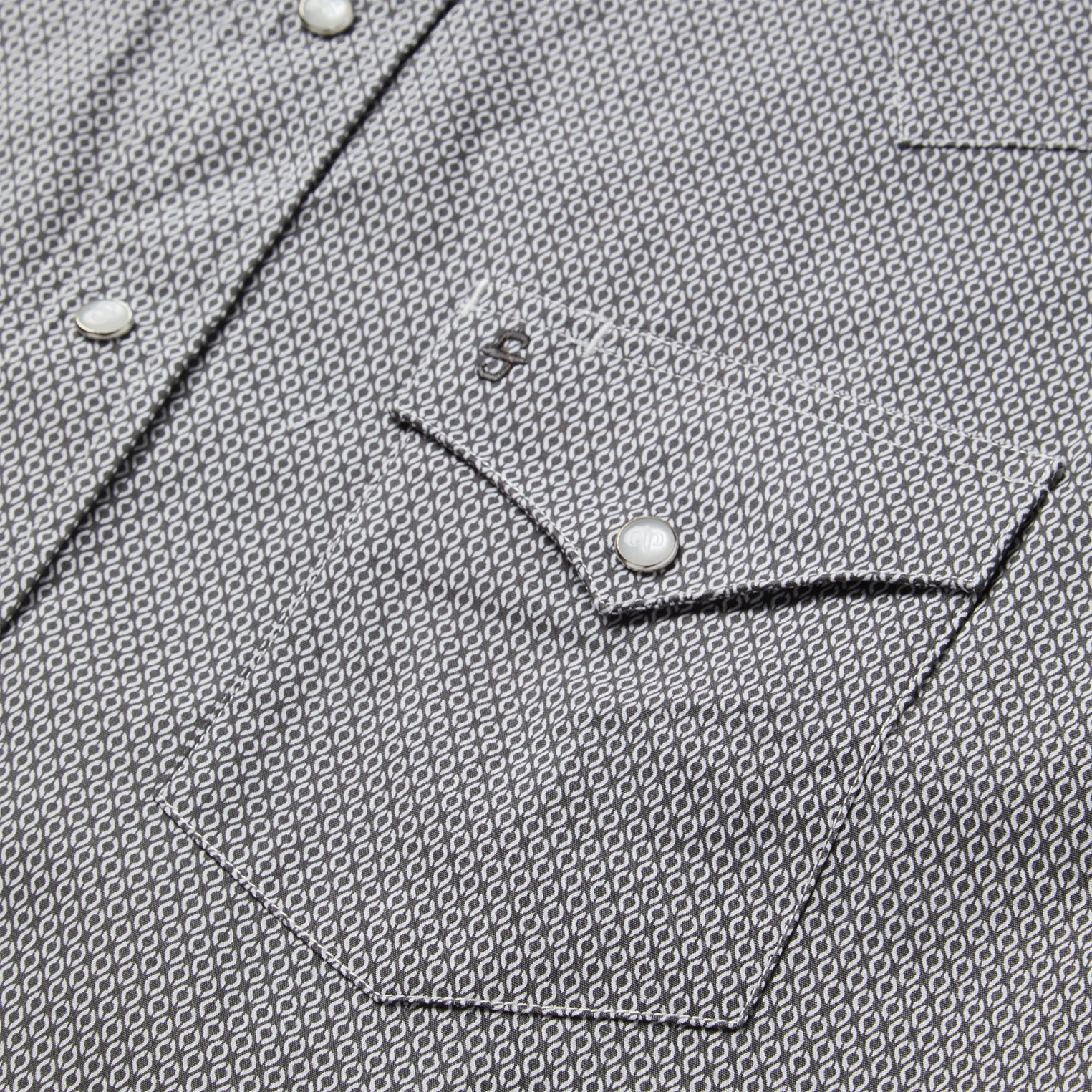 Grey Geo Print Western Shirt Grey | Stetson