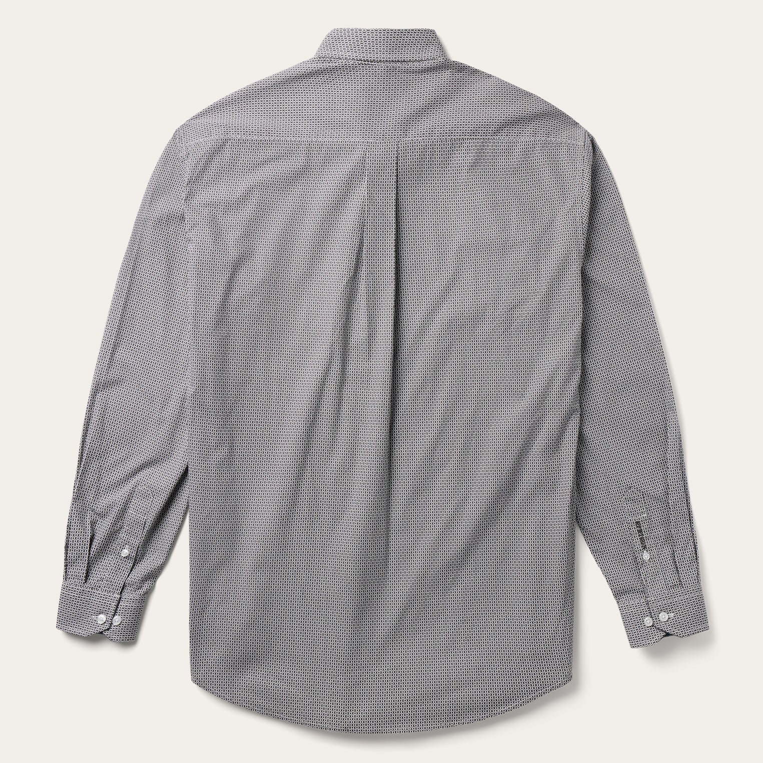 Grey Geo Print Button Front Shirt Grey | Stetson