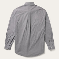 Grey Geo Print Button Front Shirt Grey | Stetson