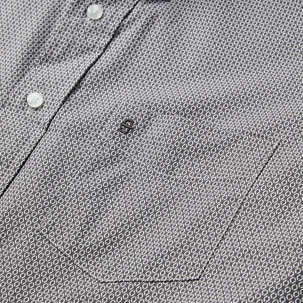 Grey Geo Print Button Front Shirt Grey | Stetson