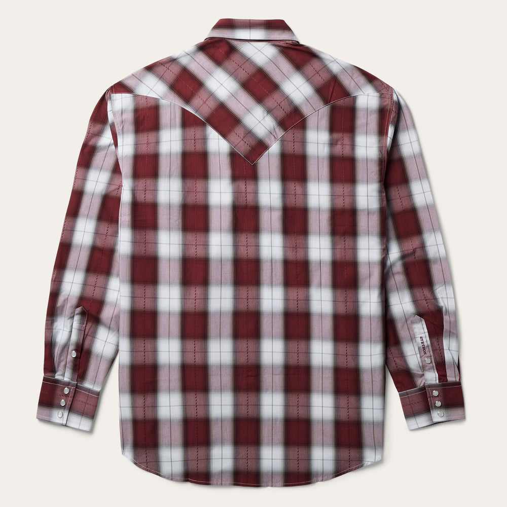 Shadow Plaid Western Shirt Wine | Stetson